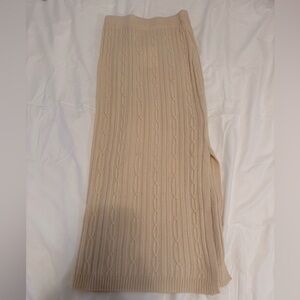 Maje Cable Knit Maxi Skirt in Beige